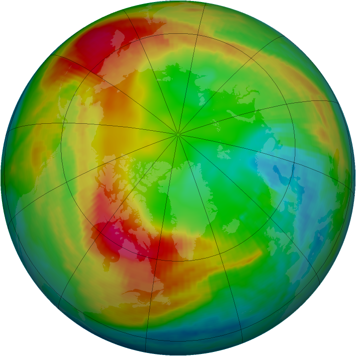 Arctic ozone map for 06 February 2000